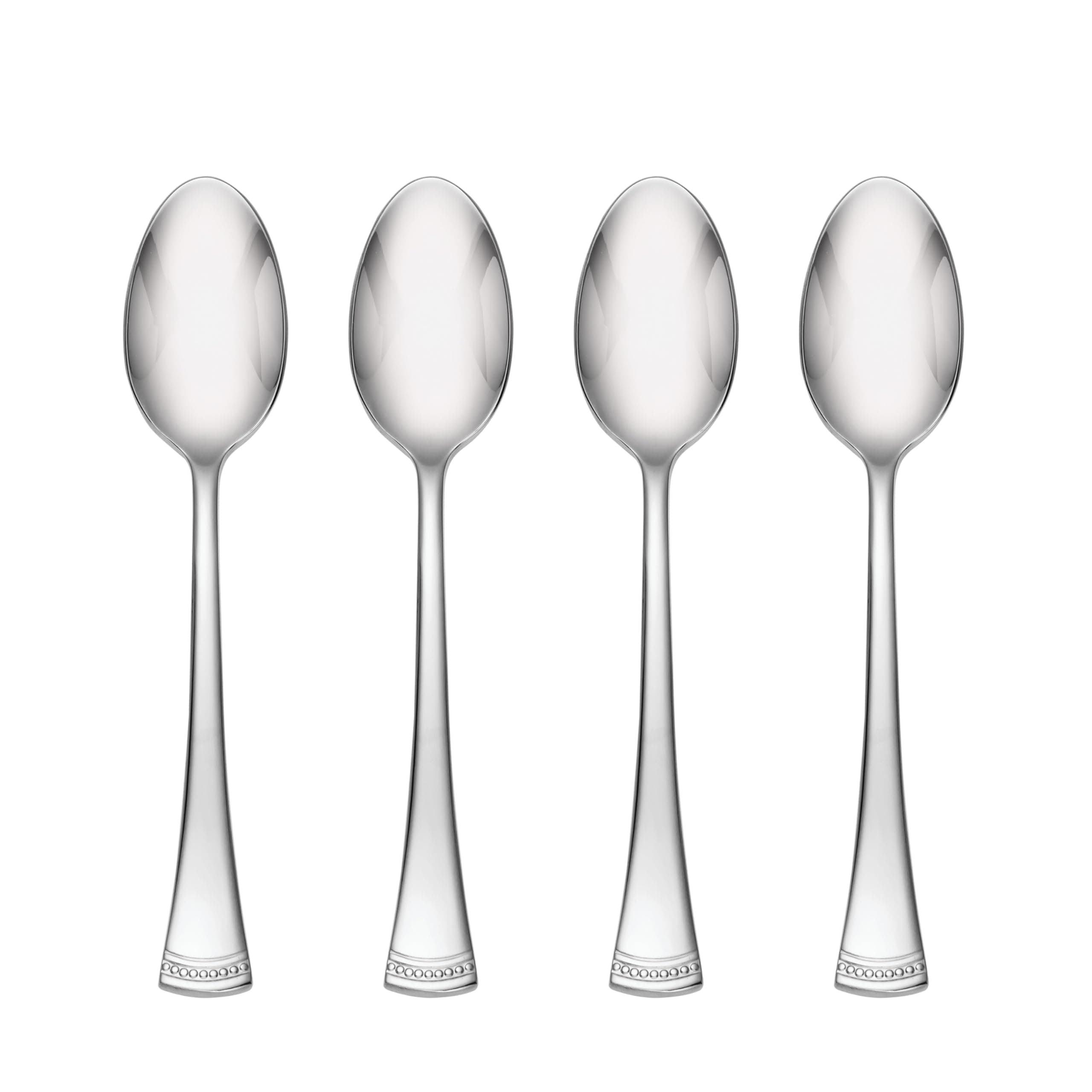 Flatware Set, Portola Teaspoons Set, Service For 4, 18/10 Stainless Steel, Mirror Finish, Dishwasher Safe, Kitchen Utensils Sets, Home And Kitchen Utensils, Spoons, Teaspoons (Silver, 4 Pieces)