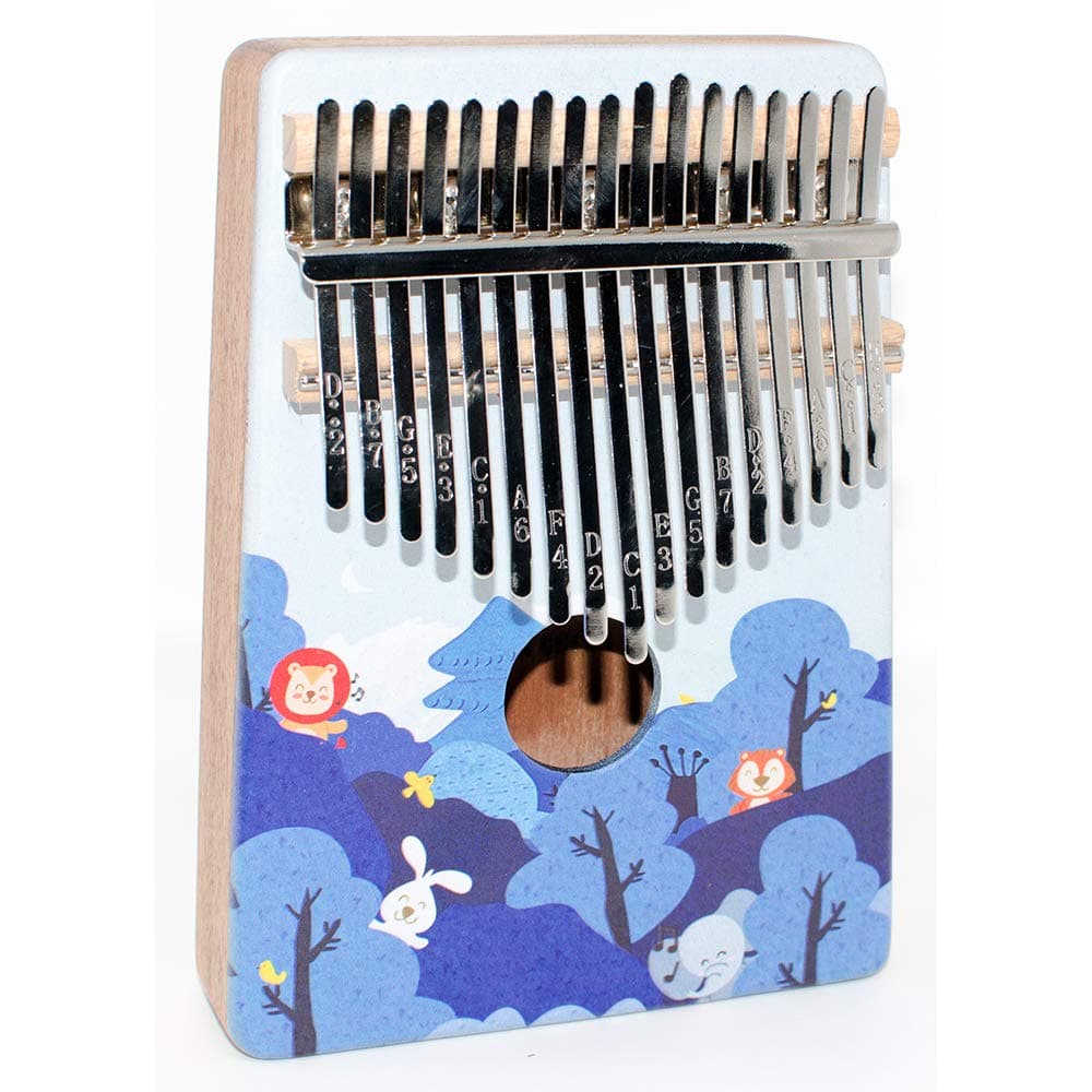 17-Note Kalimba 17 Keys Thumb Piano Solid Mahogany Finger Mbira with Tuning Hammer
