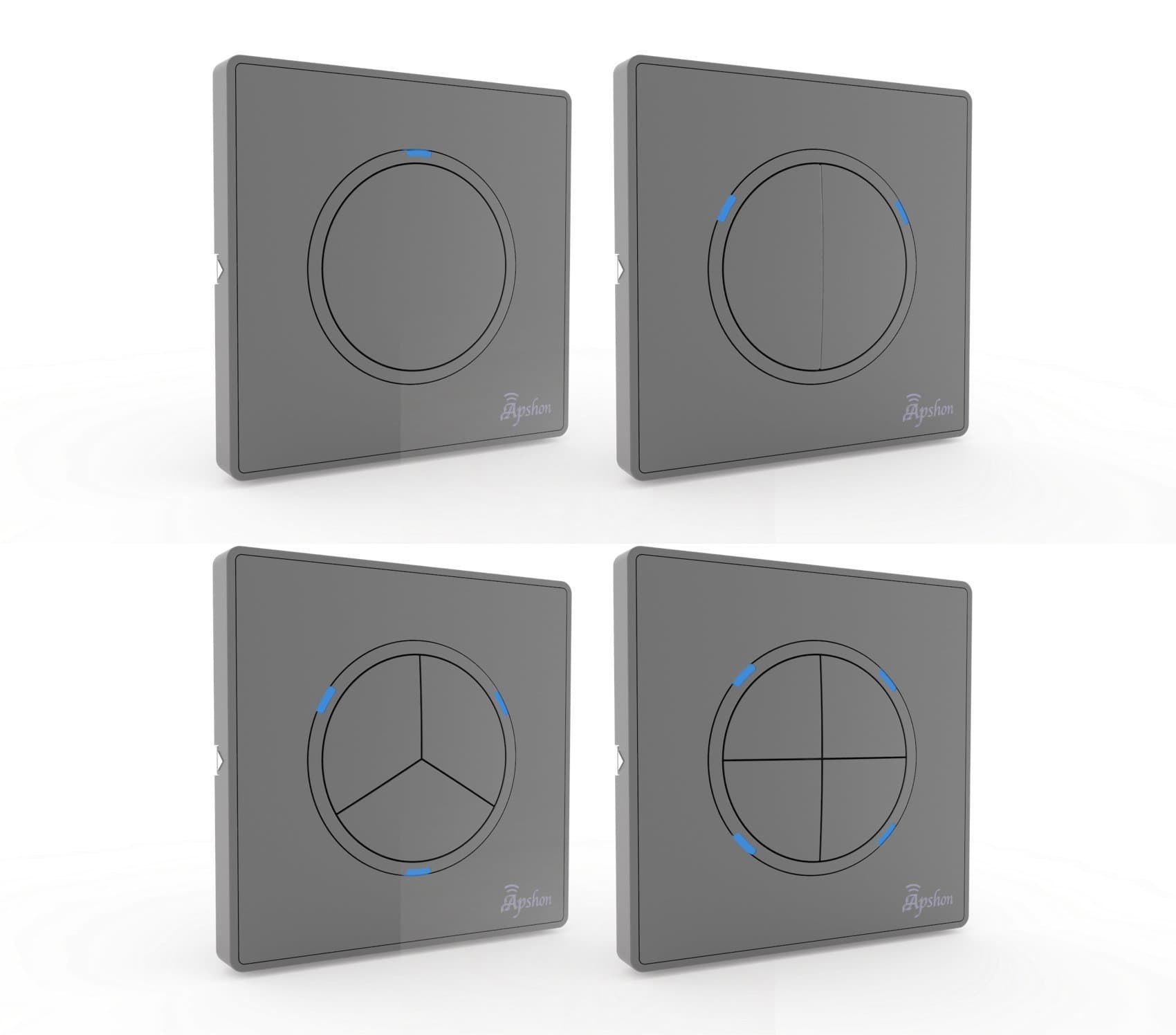 New Generation Smart Light ON Off Switch, Home Automation,Works with Google Home on Voice Control and Smart Phone/Tablet via Bluetooth,WiFi 3G 4G LTE (4 Gangs, Space Grey)