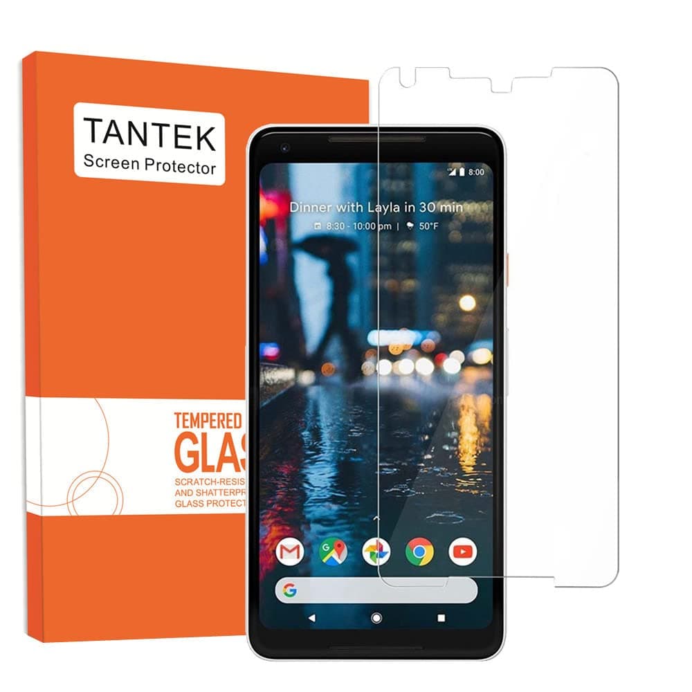 TANTEK[3-Pack Screen Protector for Google Pixel 2 XL (2017),Tempered Glass Film,Ultra Clear,Anti Scratch,Bubble Free,Case Friendly