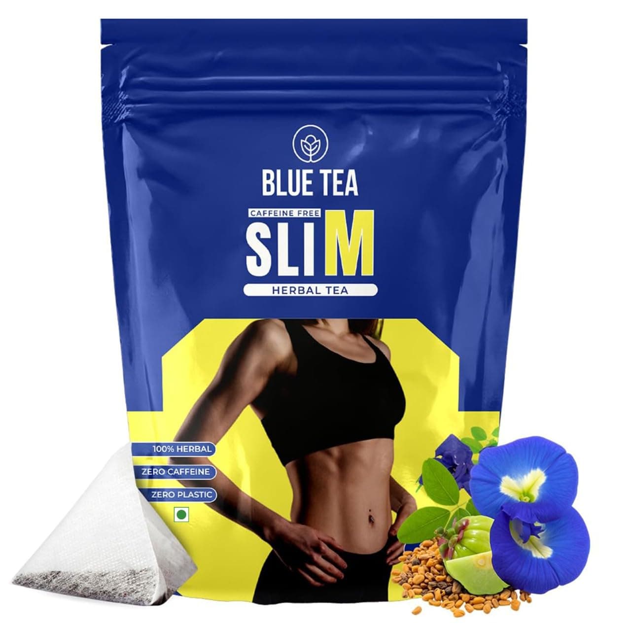 Slimming Tea - 30 Tea Bags - Plant Based | Get Slimmer Tummy | Weight Management - Caffeine Free - Zero Sugar - Non-Bitter | For Men And Women | Ziplock Pack