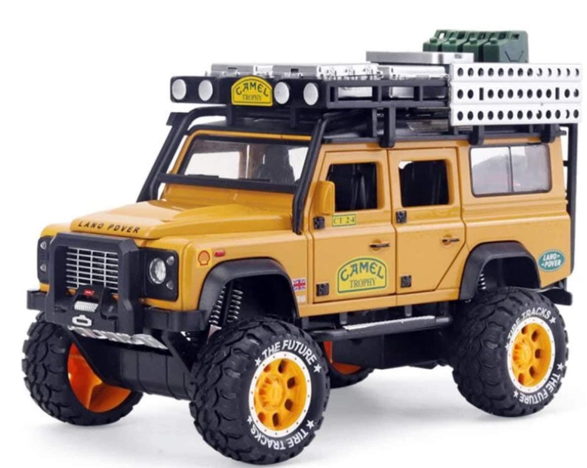Magicwand® 1:28 Scale Die-Cast Metal Camel Trophy Defender with 6 Openable Doors,Music,Lights & Pull Back Action【3 Yrs & Up】【Pack of 1】【Colors as Per Stock】