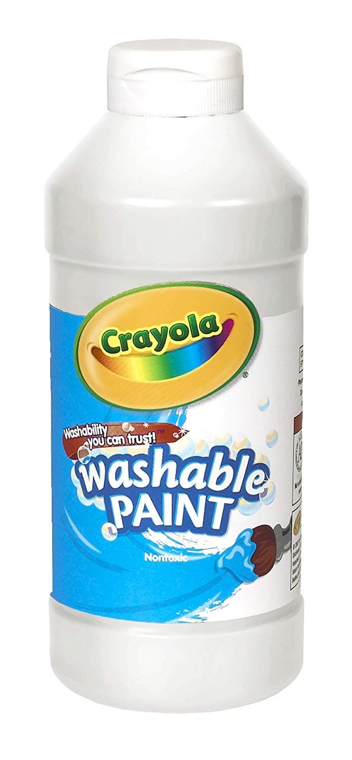Crayola Washable Paint, White Art Tools, Plastic Squeeze Bottle, Bright, Bold Color, 16 Ounce - 54-2016-053