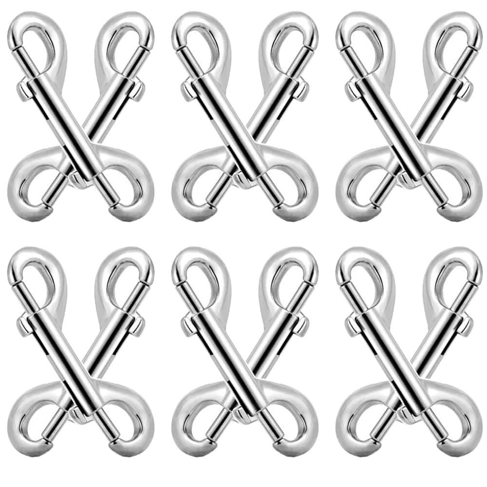 Bolt Snaps Double Ended Hook 12 Set 3.5inch/90mm Zinc Alloy Trigger Metal Clips for Key Chain Dog Leash Horse Pet Sling Feed Buckets Flat Sided Pail