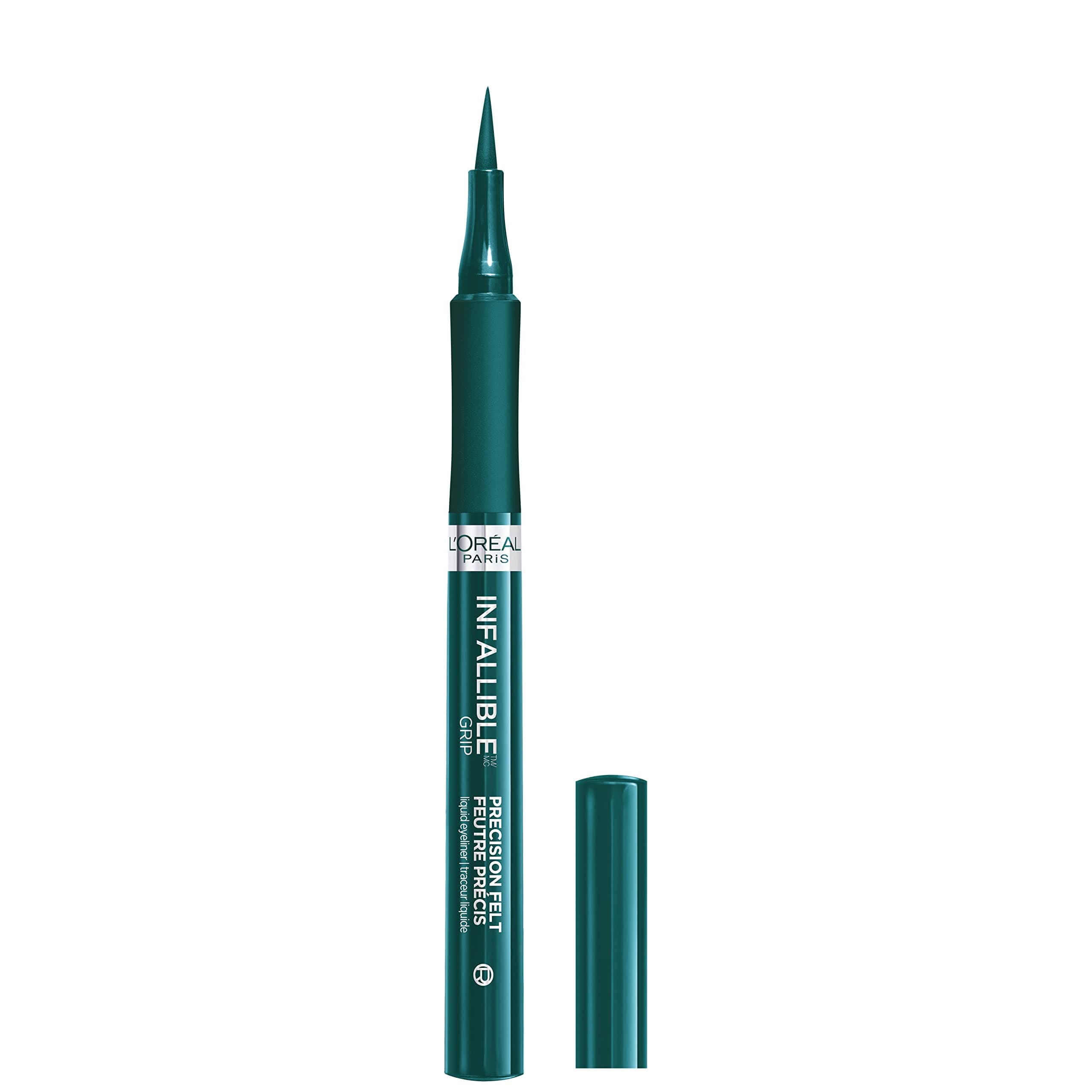 L'Oreal Paris Cosmetics Makeup Infallible Grip Precision Felt Eyeliner, Smudge Resistant, Long Lasting Waterproof Eyeliner, Green, Green, 0.03 fl oz
