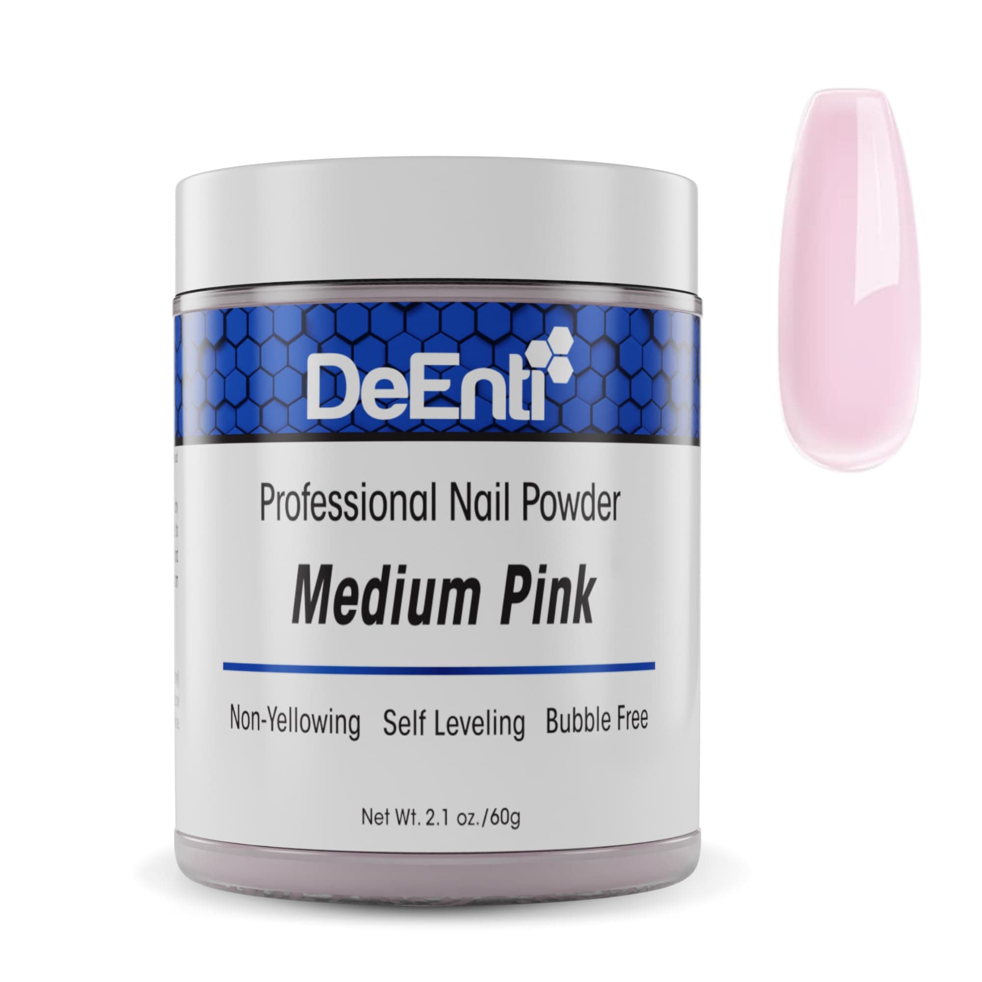DeEnterprises Professional Acrylic Powder (2 oz, Medium Pink), Medium Pink for Pink & Whites Acrylic Powder for Long-Lasting Salon Quality Nails, DIY Lovers Dream Nail Acrylic