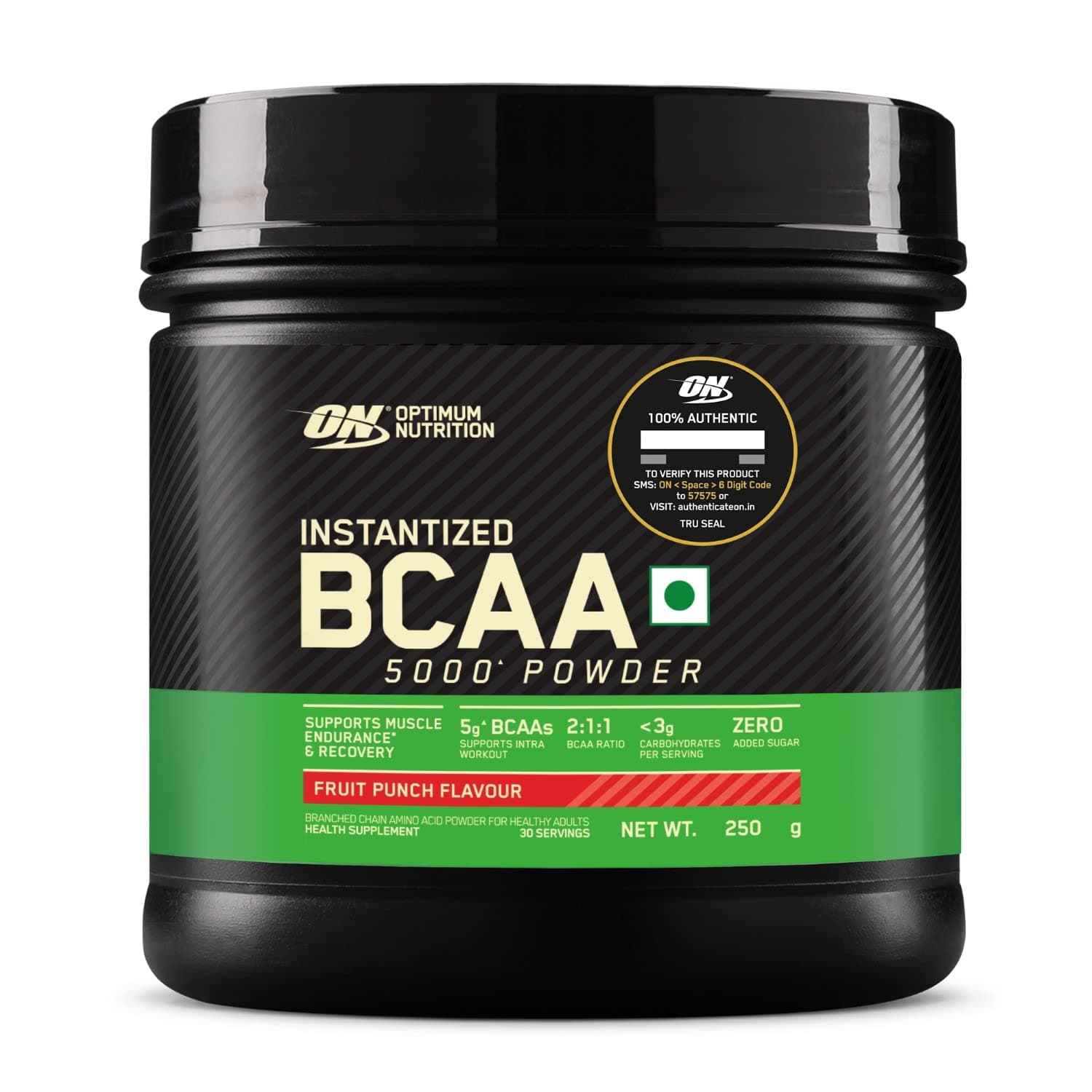 BCAA, 5g BCAAs in 2:1:1 Ratio, 30 servings, For Muscle Recovery & Endurance, Intra workout, Informed Choice certified (250gm, Fruit Punch)