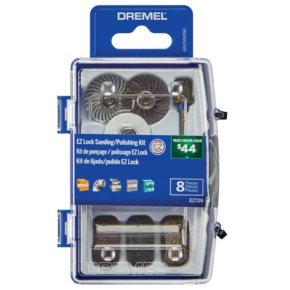 Dremel EZ726-01 EZ Lock™ Sanding & Polishing Rotary Accessory Micro Kit, 8 Piece Set