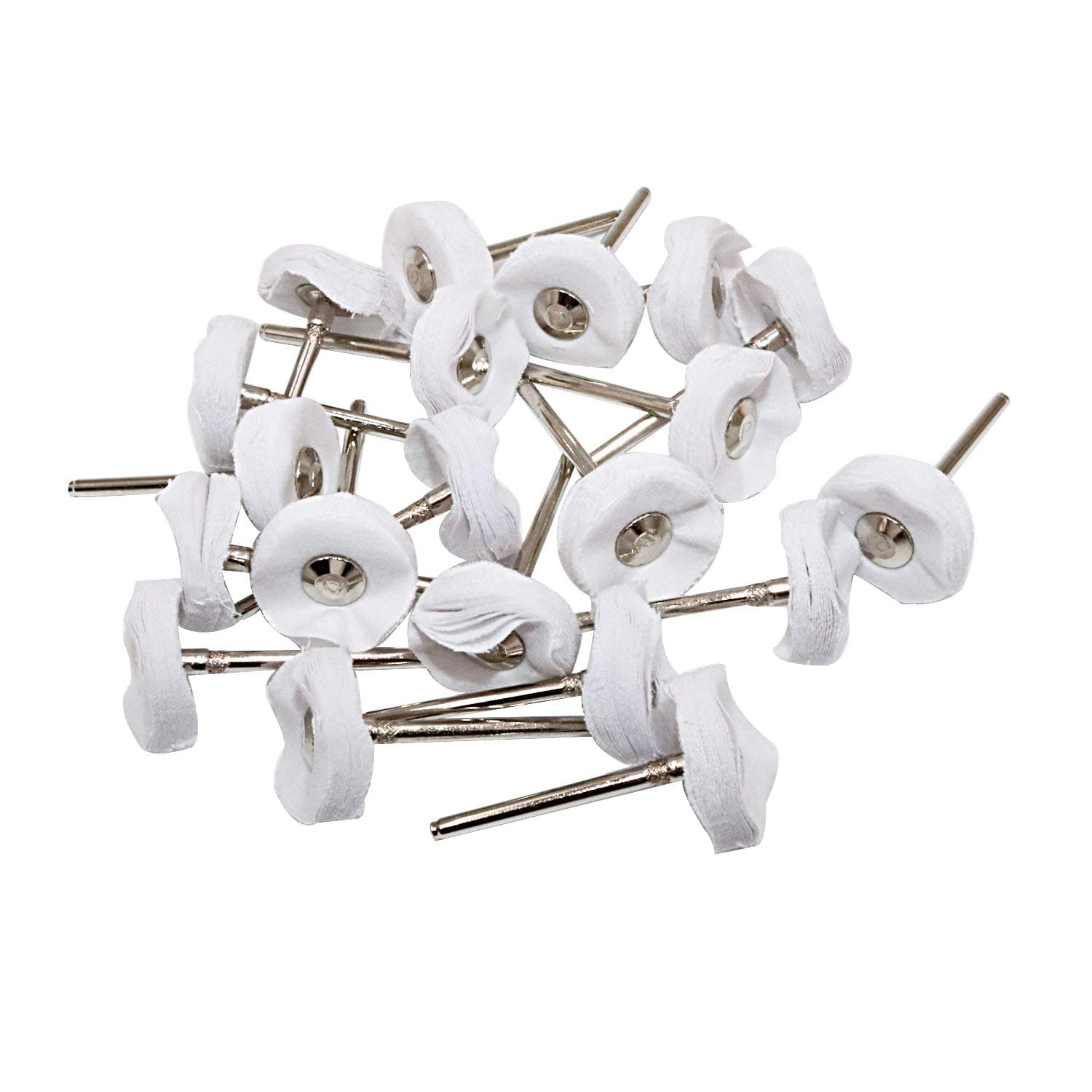 Little Buffer Wheels Buffing and Polishing Wheel for Rotary Drill Tools White,3mm Mandrel 20 Pieces