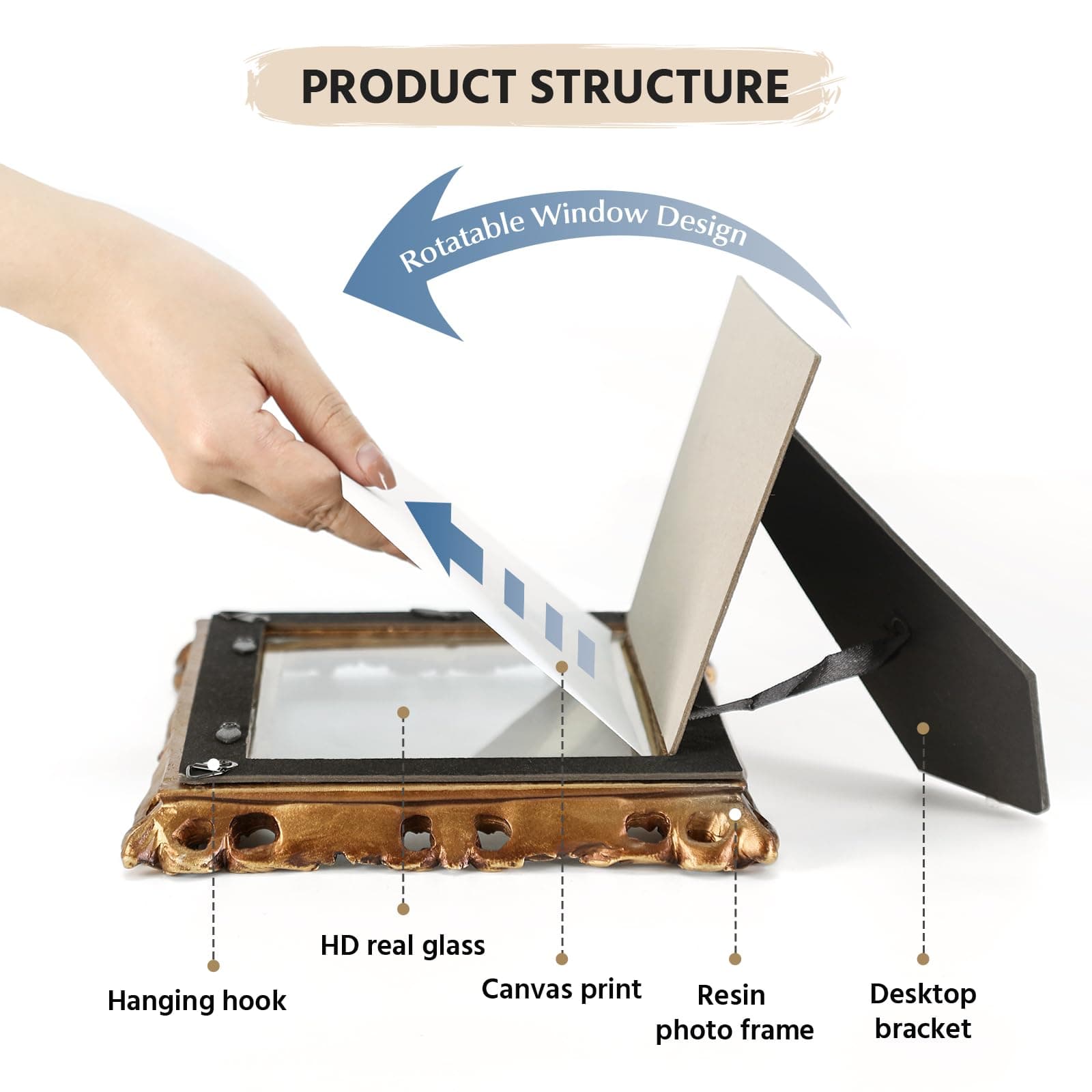 FOLKOR Framed Wall Art Decor for Kitchen Dining Room Bathroom, Vintage Still Life Flower Oil Paintings Prints with Gold Photo Frame, Floral Artwork for Home Office Library Book Shop Decoration, 5x7