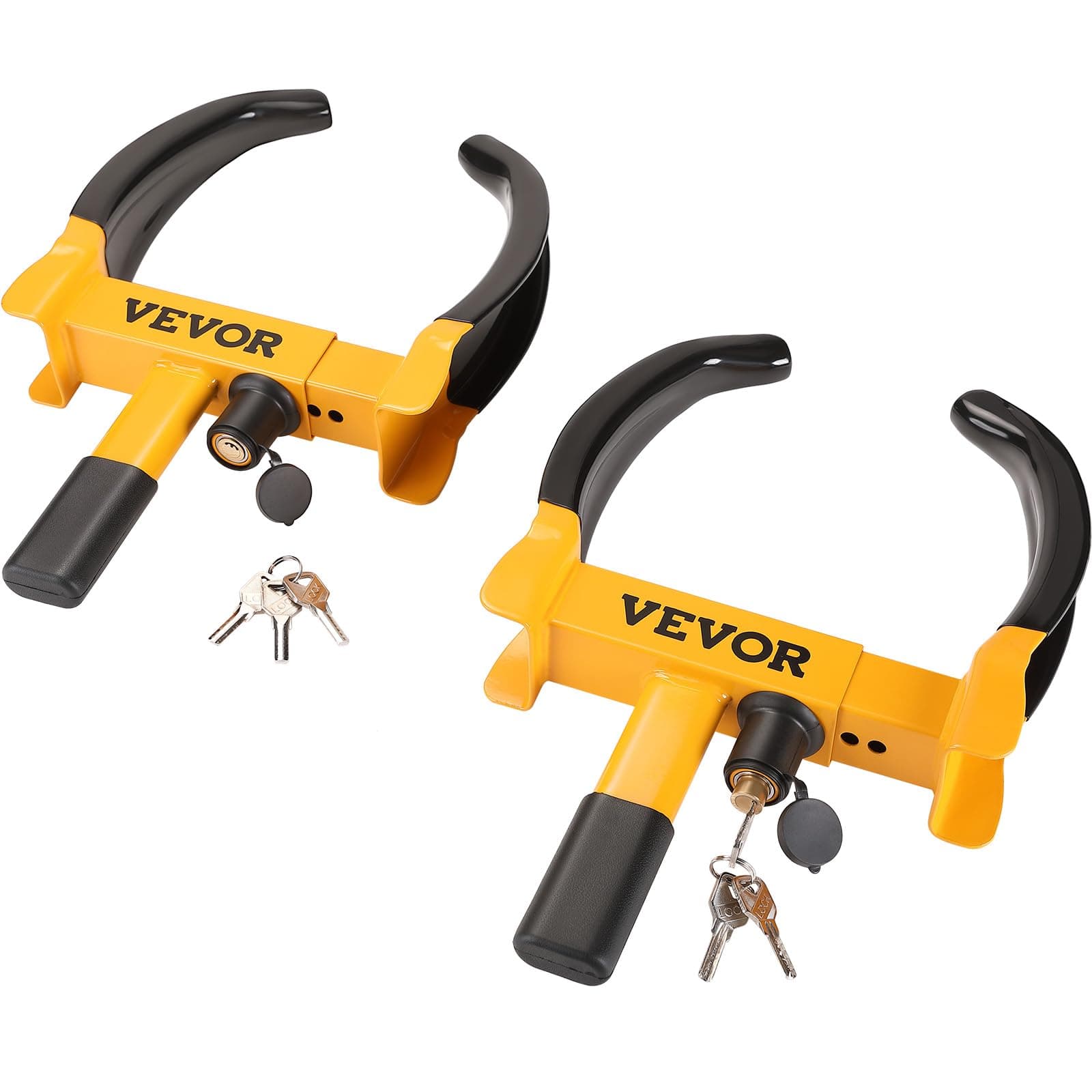 VEVOR Universal Wheel Clamp Lock, 2 Pack Adjustable Anti-Theft Tire Lock, Heavy-Duty Steel for ATV SUV Car Golf Cart Boats Motorcycles, with 6 Keys