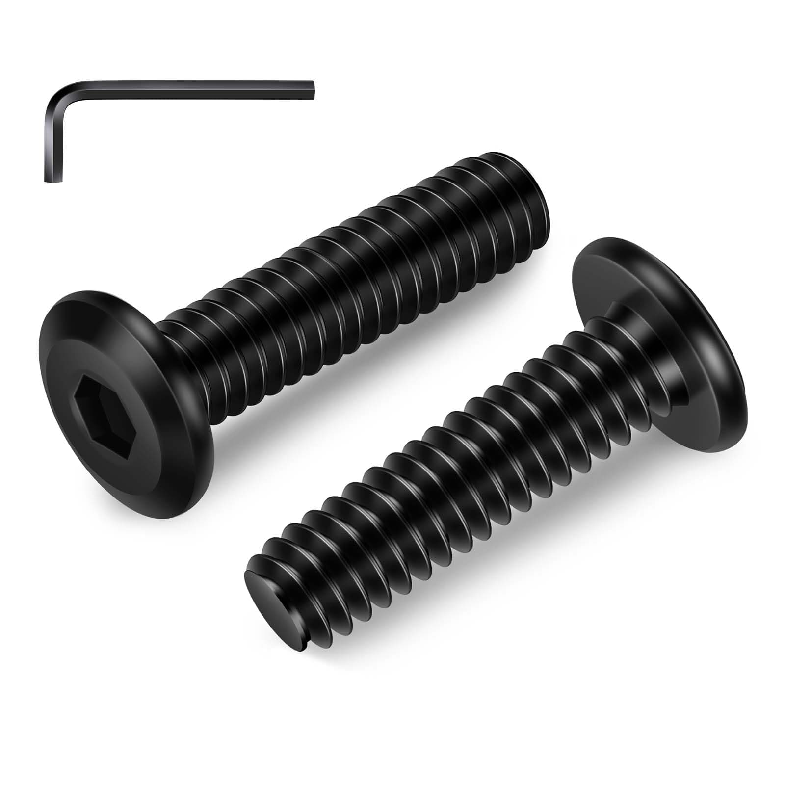 MewuDecor 1/4-20 x 1-1/2" Flat Head Socket Head Screw Furniture Bolts Countersunk Connector Screws, Stainless Steel 18-8 (304), Black Oxide, Fully Threaded, 25 PCS