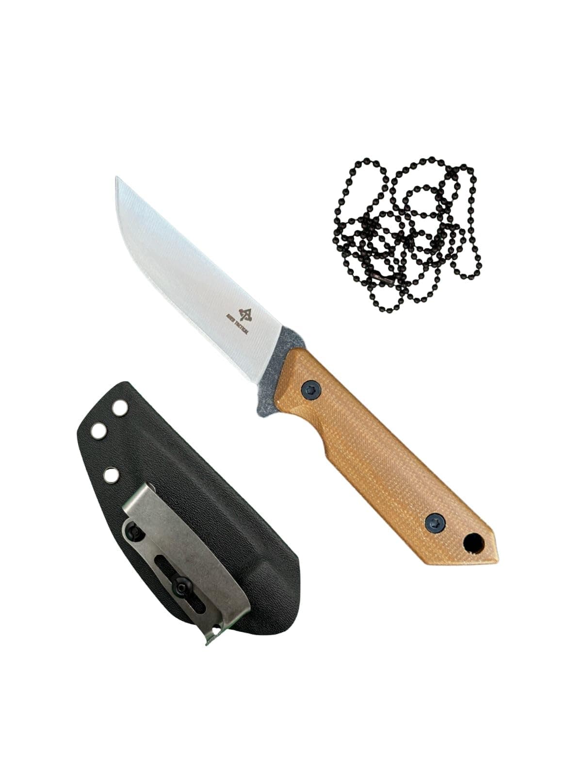 - Fixed Blade, 3D Micarta Scales, EDC With Kydex Sheath, Ideal for Skinning, Survival, Camping, Hunting & Outdoors, Tactical Full Tang Knife (B_003)