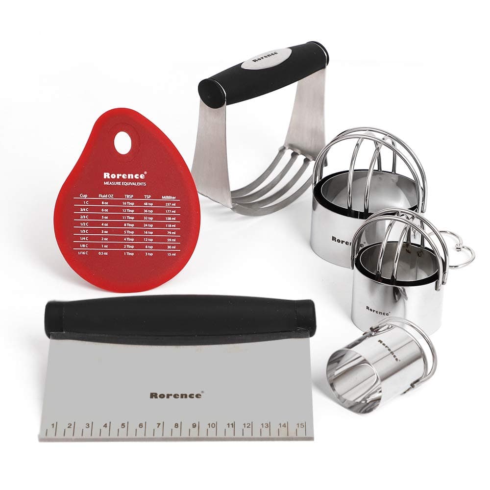 Rorence Dough Cutter Pastry Blender Biscuit Cutter Bowl Scraper Set