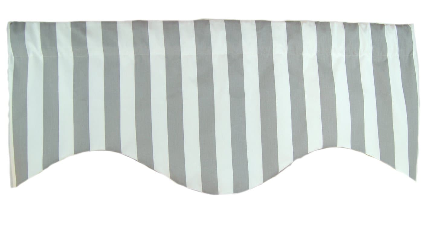 RLF Home Awning Stripe M Shaped Valance, Grey
