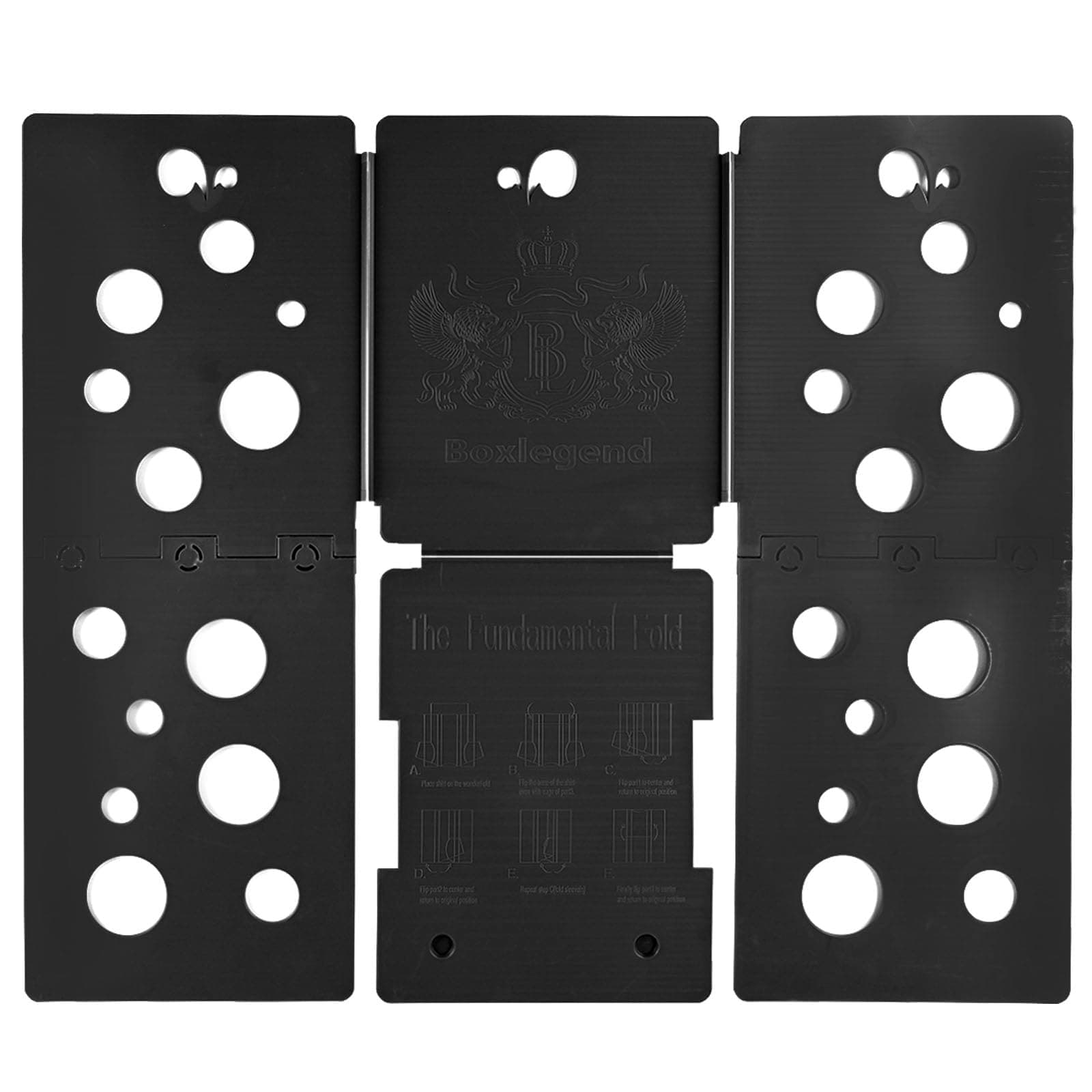 V5 Shirt Folder Board T-Shirt Folding Helper Laundry Liners Sorter for Clothing Durable Plastic, Black