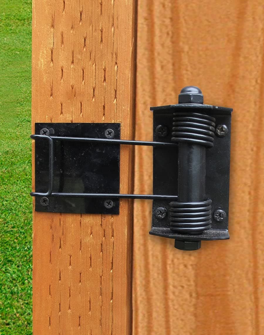 Heavy Duty Flat Gate Closer, Powder Coated, Self Closing Adjustable Gate Closer for Wood and Vinyl Gates, Works Great for Yard, Pool and Dog Gates, Outdoor Gate Spring – Made in USA
