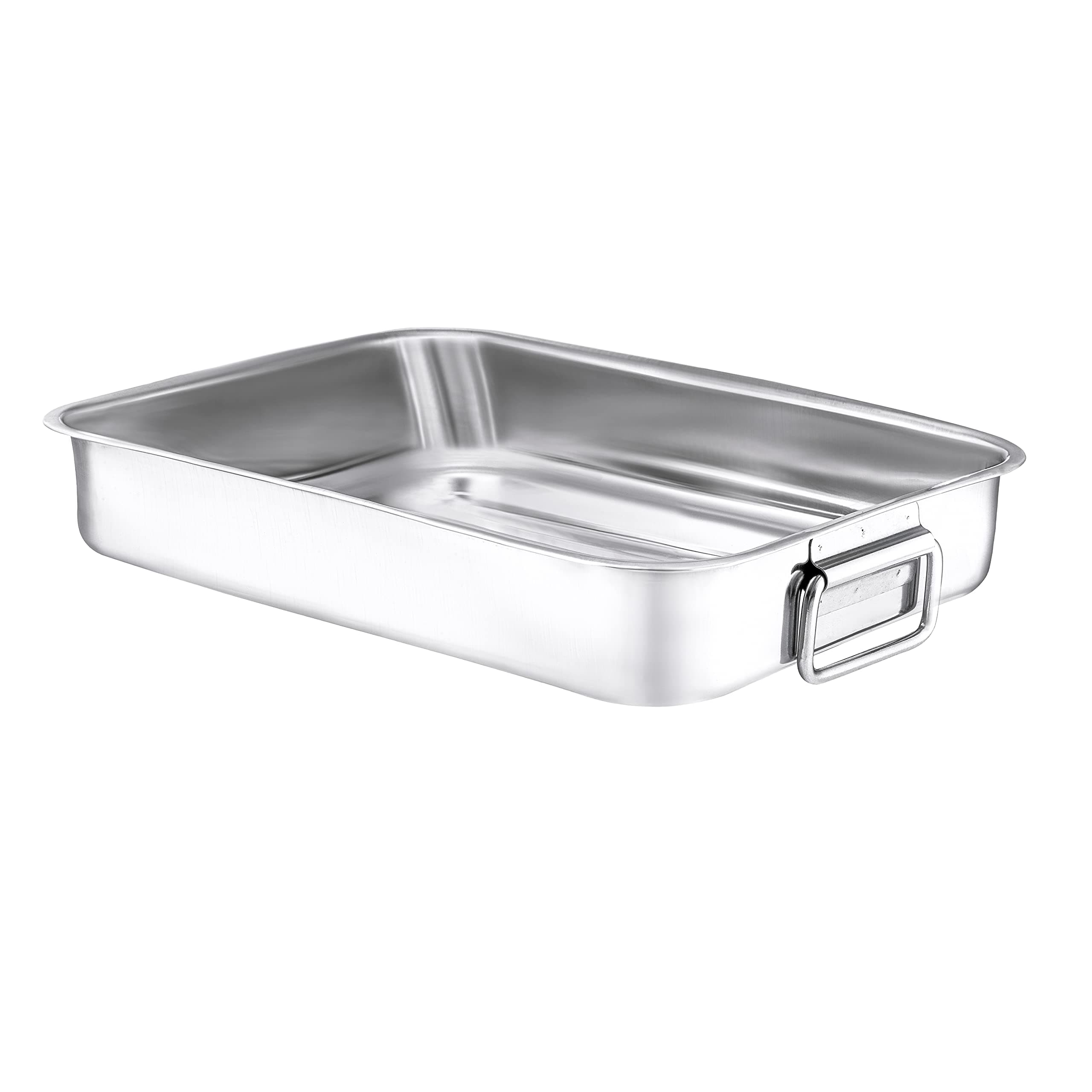 Premium Stainless Steel Rectangular Roasting Pan - Dishwasher, Freezer, and Oven Safe - 26cm x 20cm x 6cm Medium Sized Roasting Pan for Roasting or Baking Pan