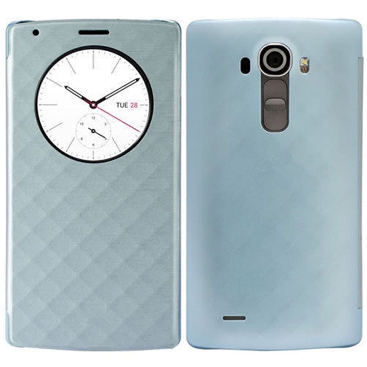 Wireless Charging Back Cover Case For LG G4 - Wakeup Sleep Funcion Enabled - Unltra Slim Flip Case Cover For Wireless Charging LG G4 Smartphone (Blue)
