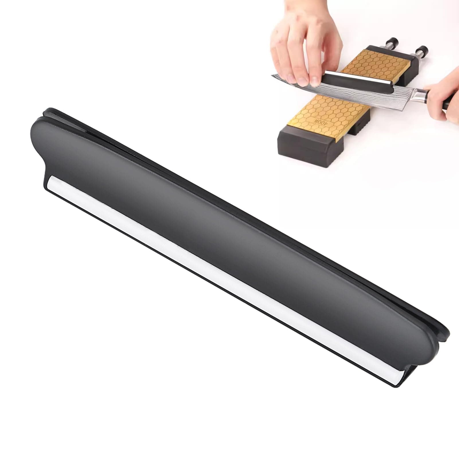 Black Professional Outdoor Kitchen Knife Sharpener - Whetstone Angle Guide