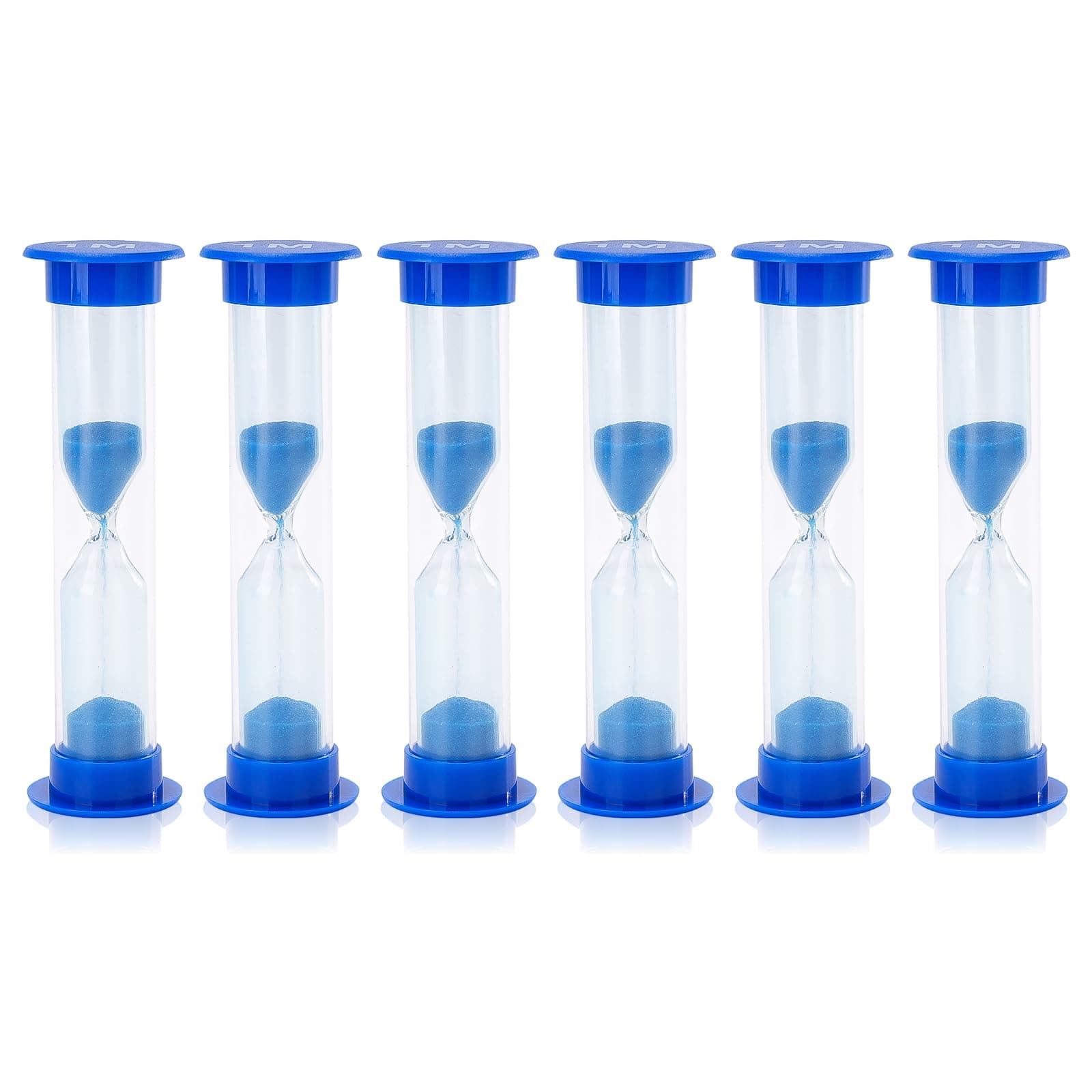 I-MART 6 Pcs Plastic 1 Minute Sand Timer Sandglass Hourglass Sand Clock, Blue