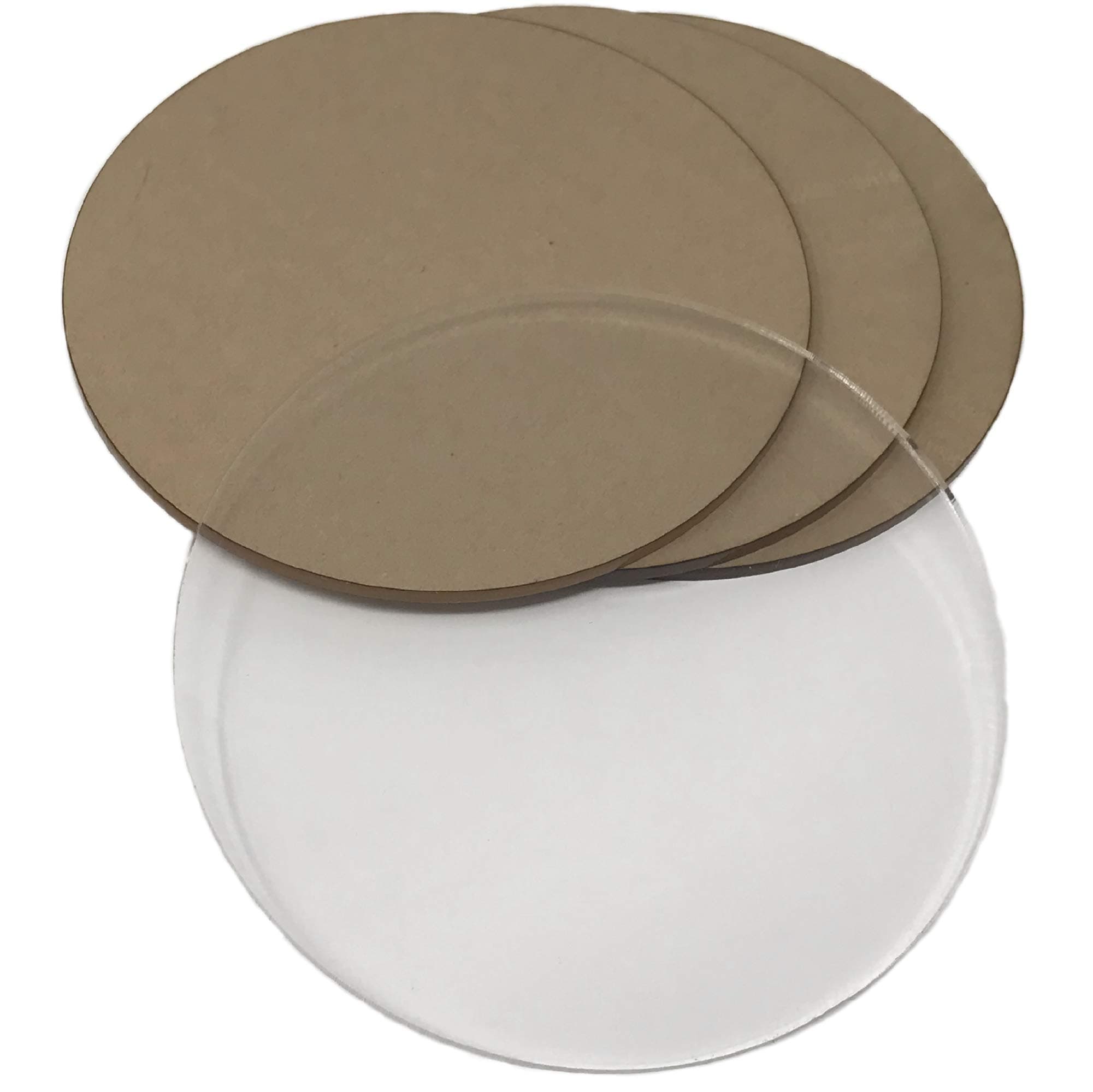 Acrylic Circle Disc - Round 1/8" Thick - Transparent Clear Lucite Plexiglass Sheet - by My Local Maker - Made in USA (1/8" Thick, 4in Diameter (4pk))