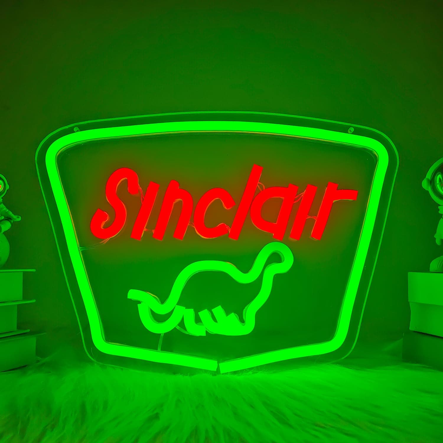 Sinclair Dinosaur Neon Sign For Wall Decor Dimmable Led Dinosaur Neon Light for Man Cave USB Powered Business Lamp Light