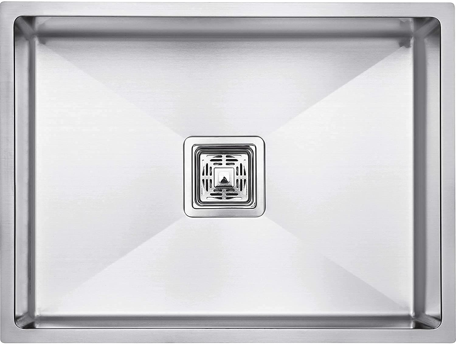 HANDMADE Silver 21 x 18 Inch Undermount Kitchen Sink Single Bowl Heavy Duty Stainless Steel Kitchen Sinks with Bottom Grid - Basket Strainer and Drains, 10 Inch Deep