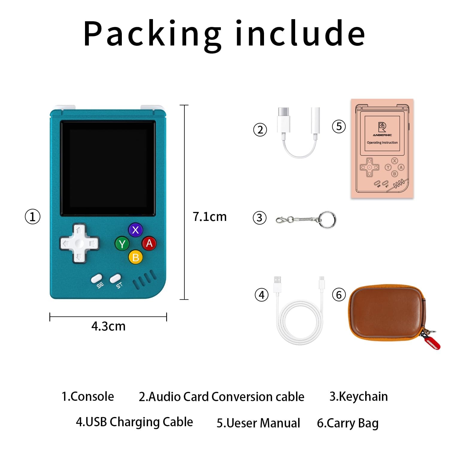 RG Nano Pocket Mini Video Handheld Game Console Keychain 1.54" IPS Screen Aluminum Alloy Game Player Linux System 64G TF Card Preload 5360 Classic Games 1050mAh Battery Hi-fi Speaker
