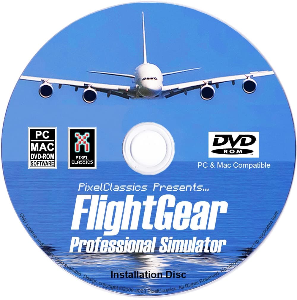 – FlightGear Flight Simulator 2023 Standard Edition CD DVD Disc | Pro Flight Sim with 600 Aircraft + 1000 Liveries Included | Full Worldwide Scenery + Free Updates | Windows 11, 10, 8, 7, Vista & Mac