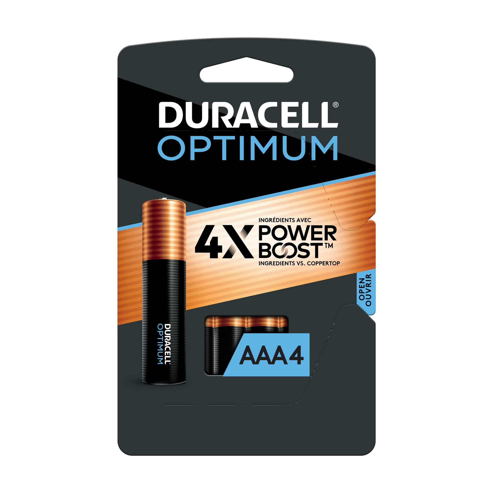 Optimum AAA Batteries with Power Boost Ingredients, 4 Count Pack Triple A Battery with Long-lasting Power, All-Purpose Alkaline AAA Battery for Household and Office Devices