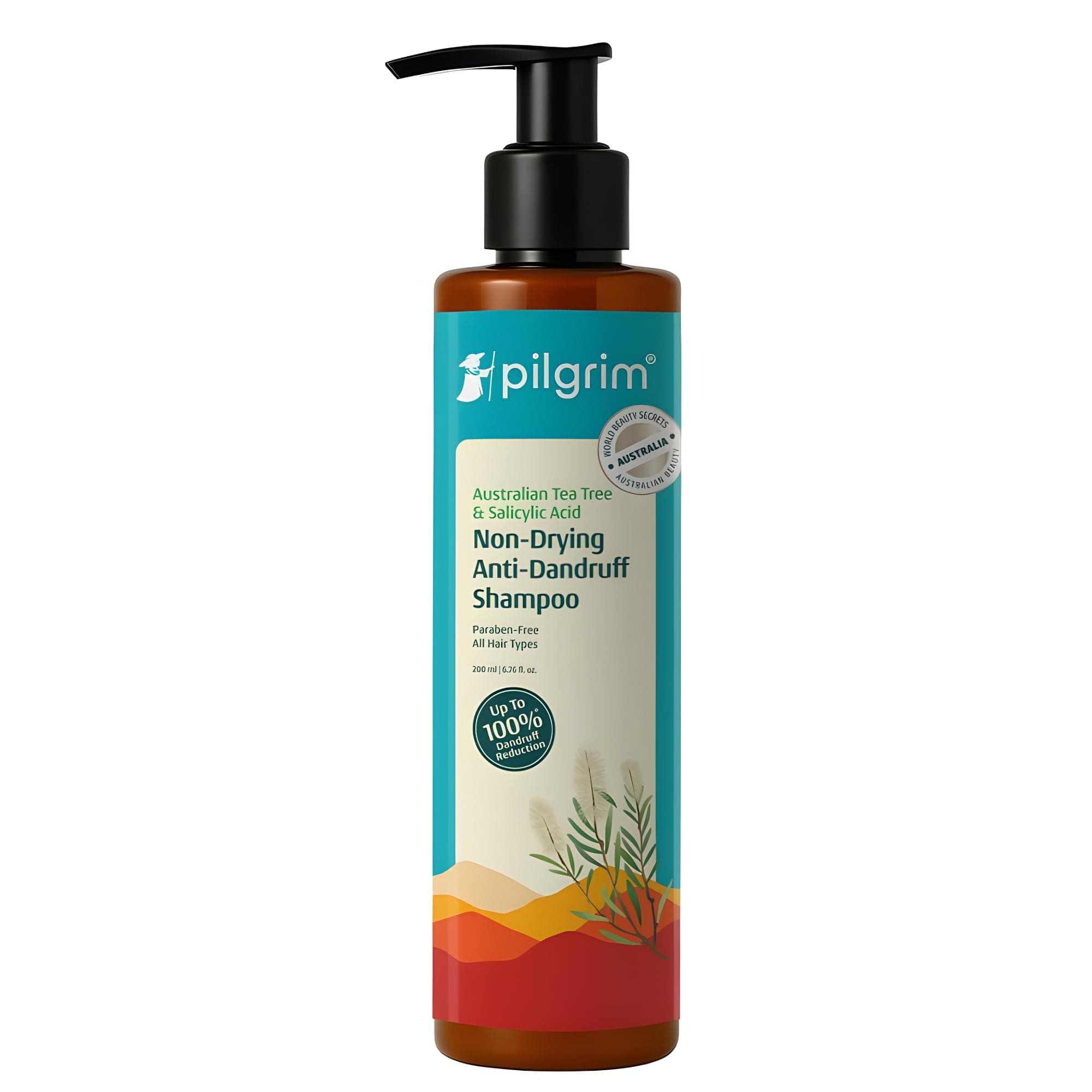 Pilgrim Australian Tea Tree Non-Drying Anti-Dandruff Shampoo 200 ml | Removes Dandruff from Source | Helps with Itching, Irritation | Strong & Smooth Hair | For Men & Women