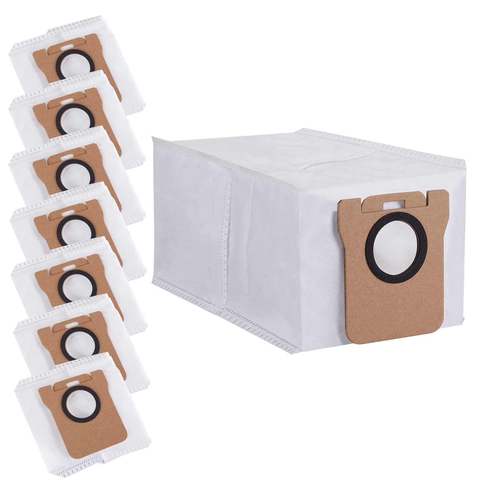 8 Pack Dust Bag for Dreametech 10s Ultra L10s Plus L10 L20 Robot Vacuum Self-Emptying Base, Capacity Auto-Seal Replacement Accessories Set, 3L, Large, L