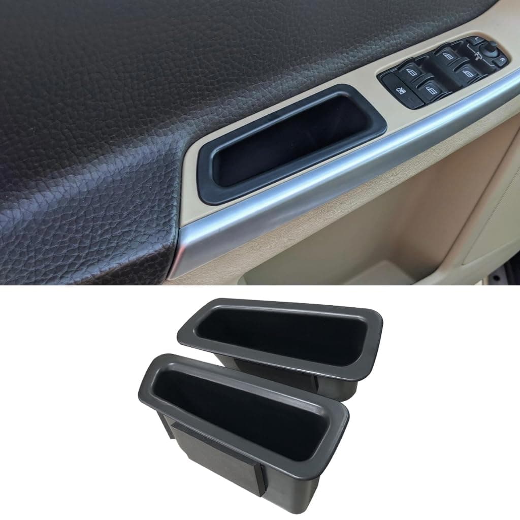 Vesul Front Row Door Side Storage Tray Compatible with Volvo XC60 2009-2017 Armrest Phone Container Door Organizer Handle Pocket ABS Tray Insert Glove Pallet
