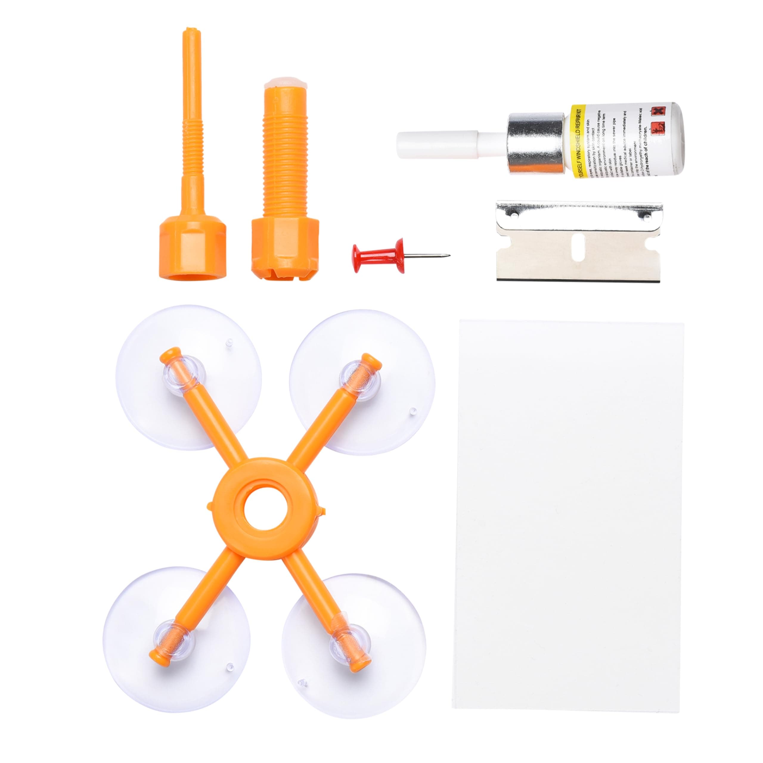 Boulder Tools Windshield Crack Repair Kit - Glass Repair Kit for Windscreen Chips and Cracks - Car Window Crack Repair Kit - Universal Fit - Easy DIY Repairs of Chips and Cracks (Transparent)