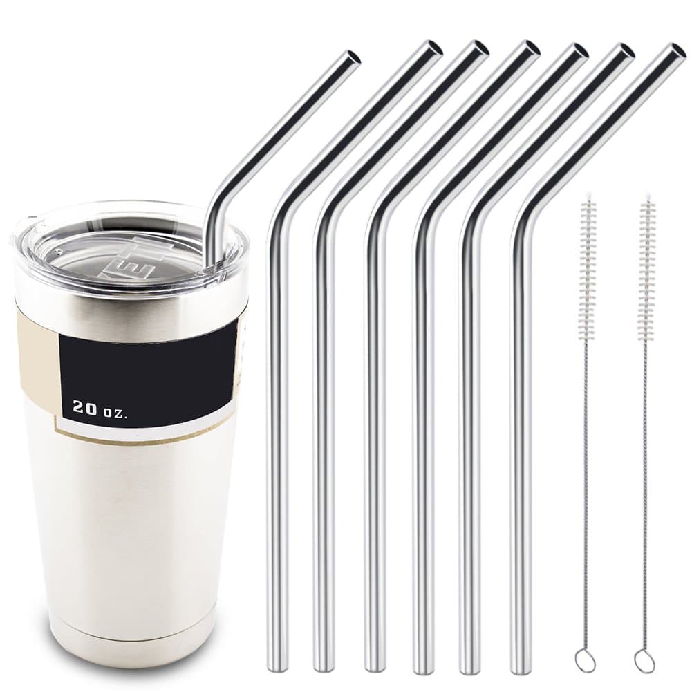 Variety Reusable Metal Drinking Straw With Smooth, Reusable Drinking Straws for Smoothie Cold Beverage (2 set)
