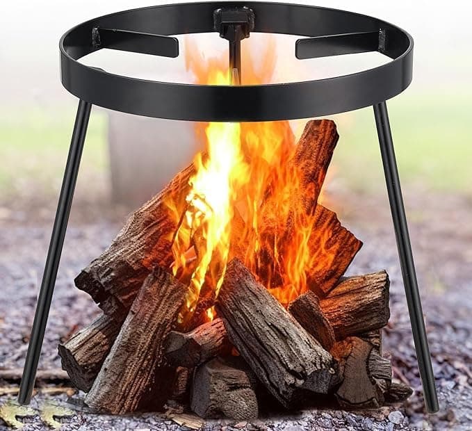 Campfire Tripod, Campfire Cooking Equipment, Outdoor Fire Pit Stand, Rust Resistant and High Temperature Resistant Removable Camping Tripod for Dutch Oven, Jetboil, Camping Griddle