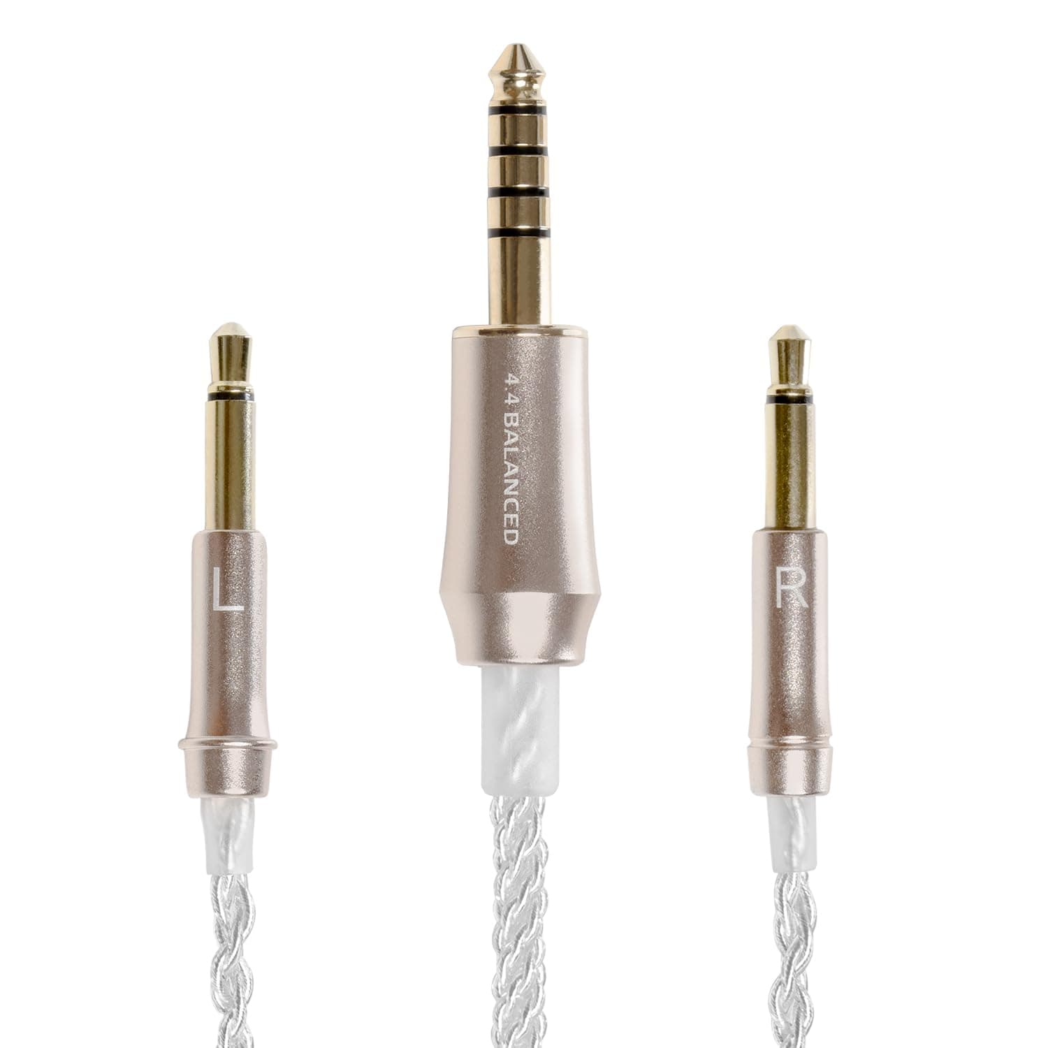 99 Series Silver Plated Upgrade Balanced Cable 4.4mm Jack | Headphones HiFi Cable Replacement 4.4mm Male to Dual TS Mono 3.5mm Male Connector Plug | 1.2m/3.9ft