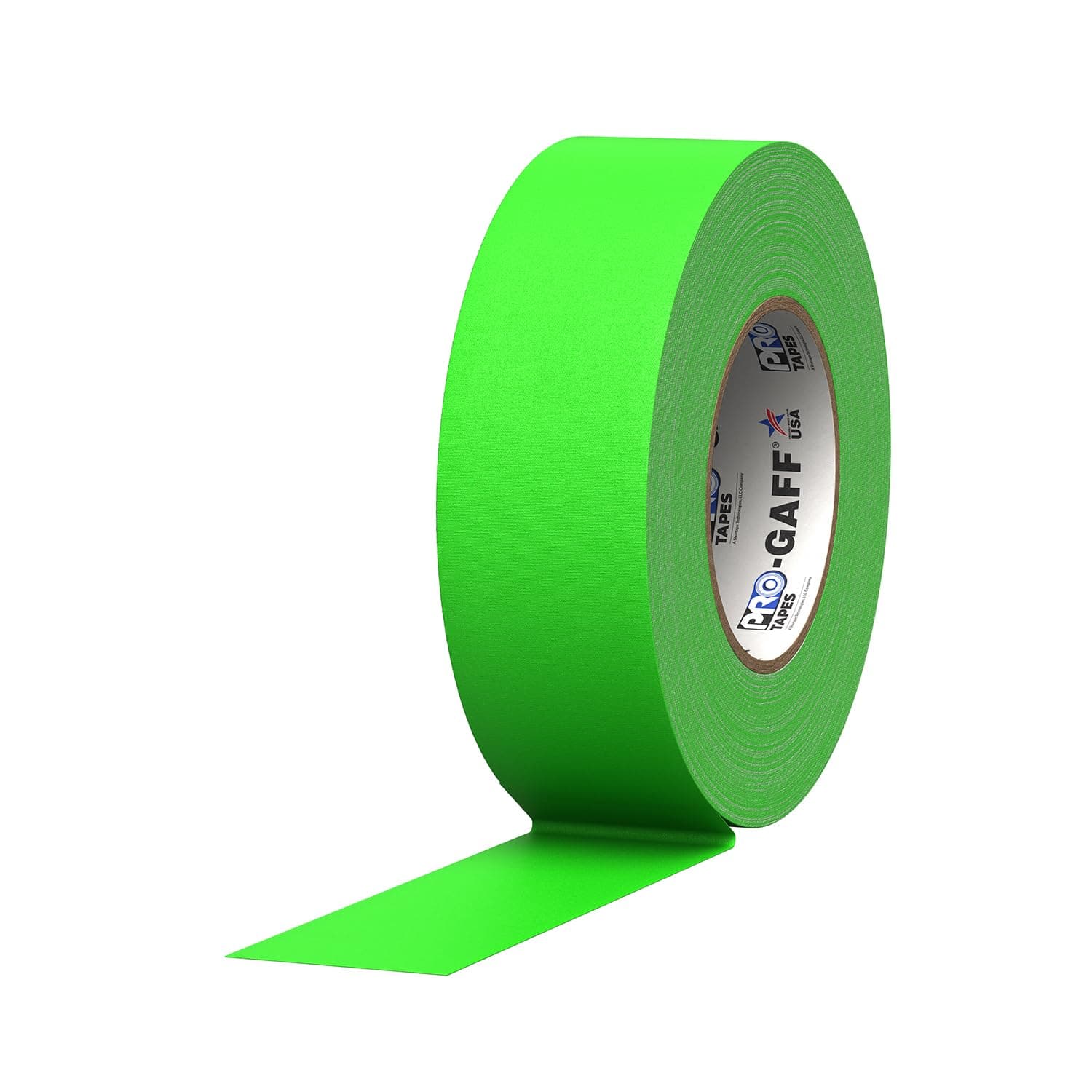 Pro Tapes 2" Width Gaff Premium Matte Cloth Gaffer's With Rubber Adhesive, 50 yds Length x, Fluorescent Green (Pack of 1)