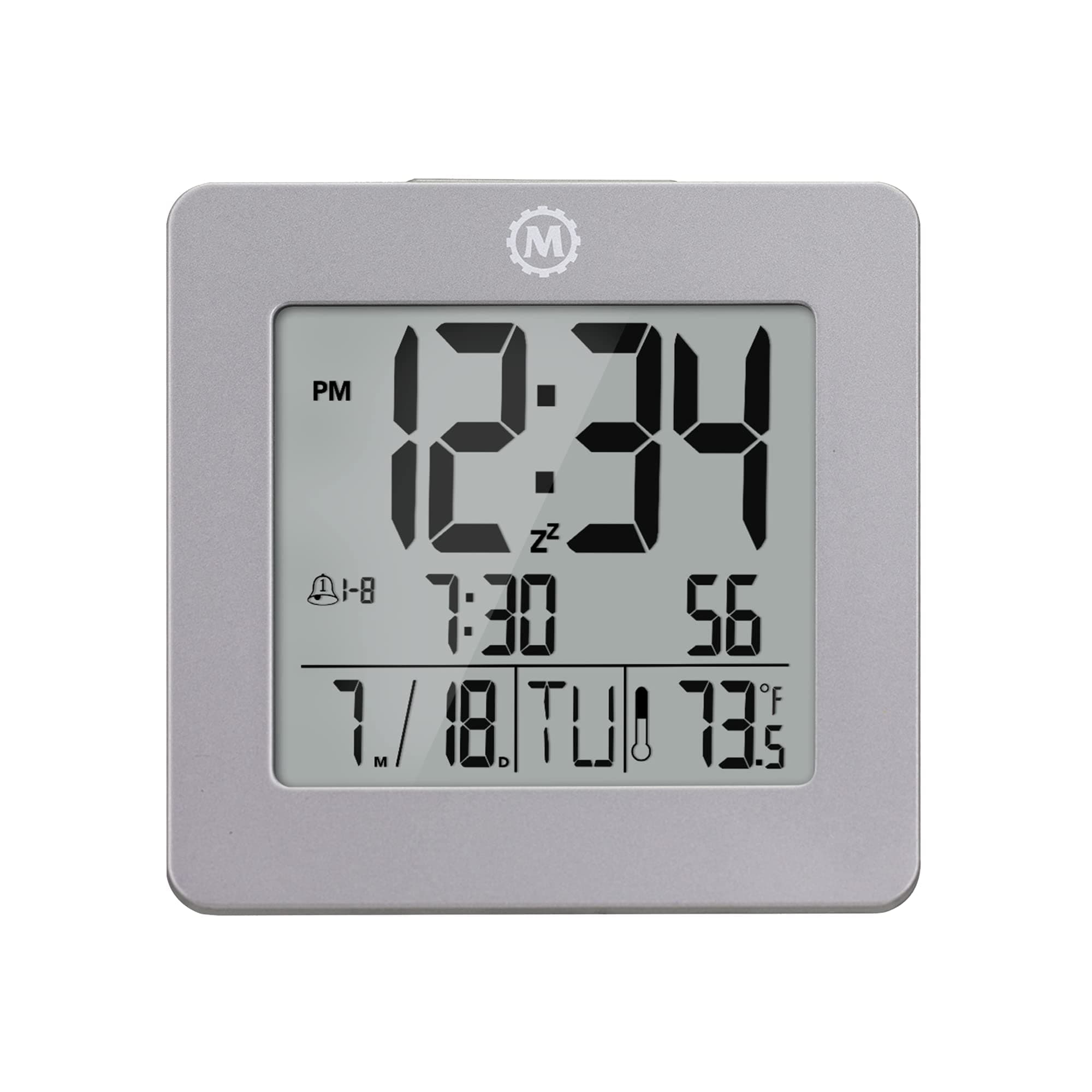 Marathon Bedside Clock with Alarm | Digital Clock with Date, Temperature & Calendar | Dual Alarm with Repeating Snooze & 7 Language Choices | Backlit…