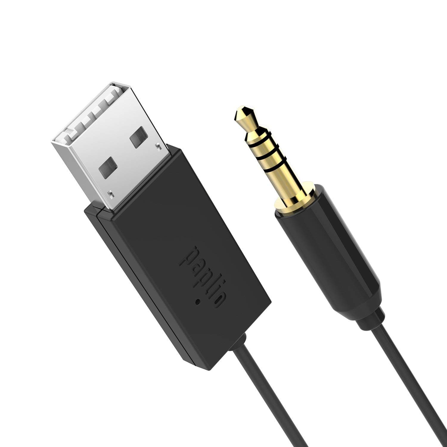 BlueStream Bluetooth Handsfree Adapter - Bluetooth Receiver with 3.5mm AUX for Music/Navigation Streaming and Microphone for Hands-Free Calls; Auto On, No Need to Charge (Black)