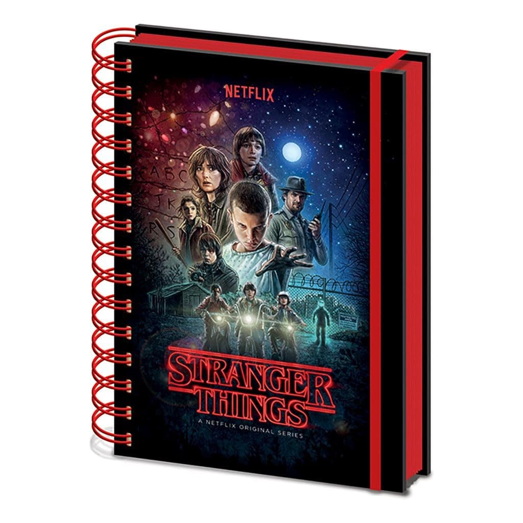 Stranger Things A5 Wiro Notebook with Metallic Cover featuring the Cast of Season 1 - Official Merchandise