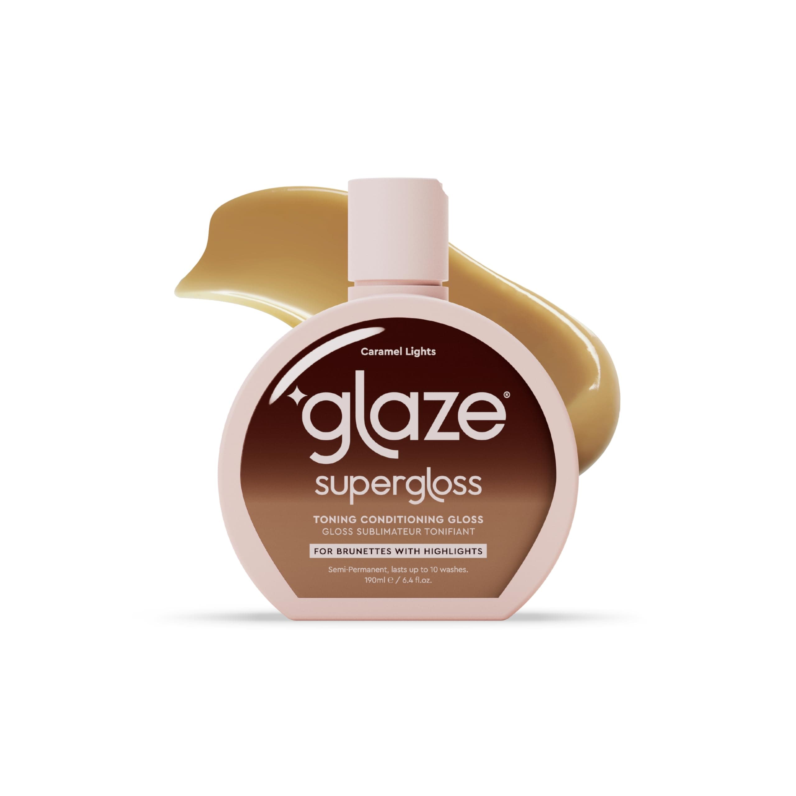 Glaze Super Gloss Color Conditioning Gloss – Caramel Lights for Medium to Dark Brown Hair with Highlights – Rinse Out Semi-Permanent Hair Gloss that Enhances Color and Boosts Shine & Hydration