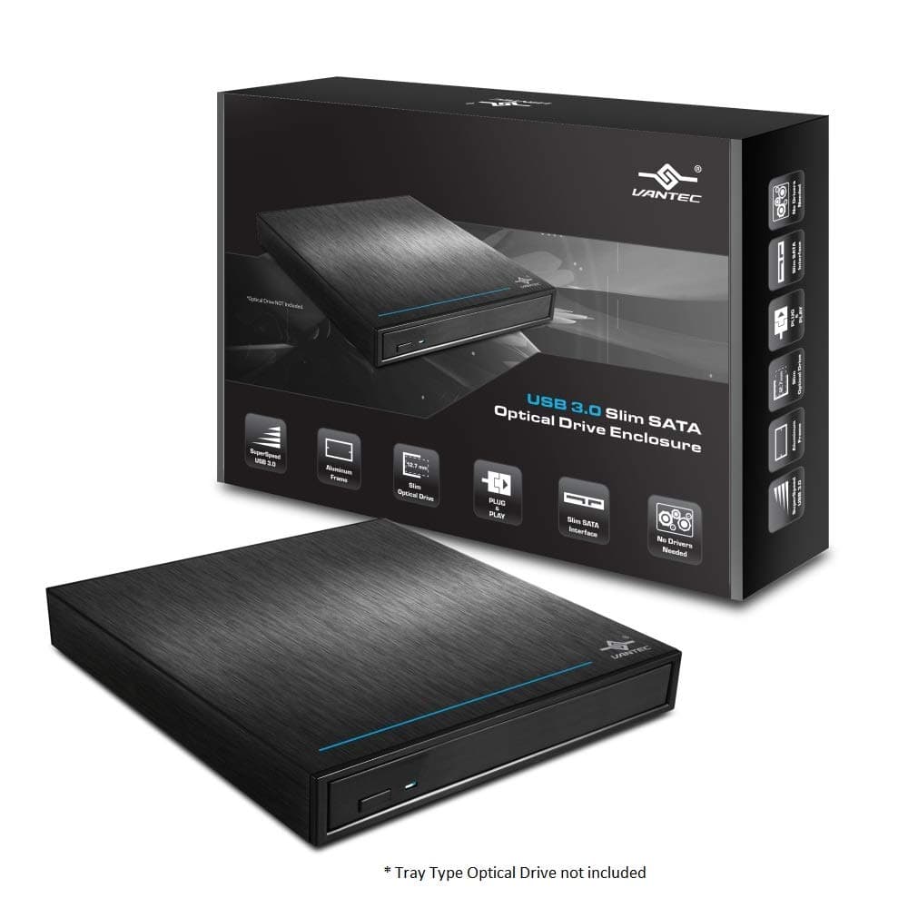 Vantec NST BK Optical Drive External Box Enclosure for Slim DVD Burner 520S3