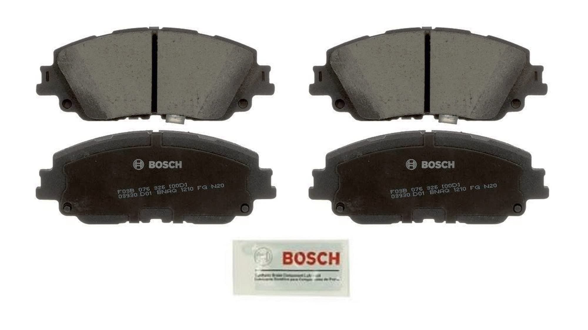 BOSCH BC2076 QuietCast Premium Ceramic Disc Brake Pad Set - Compatible With Select Lexus ES300h, ES350, UX200, UX250h; Toyota Avalon, Camry, RAV4; FRONT