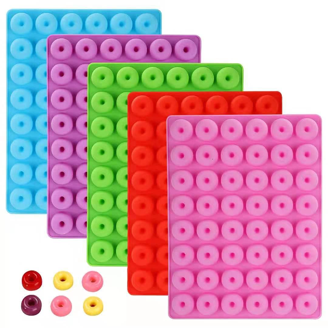 Donut Candy Mold,5 Pack Silicone Nonstick Ring Gummy Candy Molds for Chocolate Jelly Ice Cube Candy Pralines Caramels Ganache Snacks, Baking Candy Cake Decoration