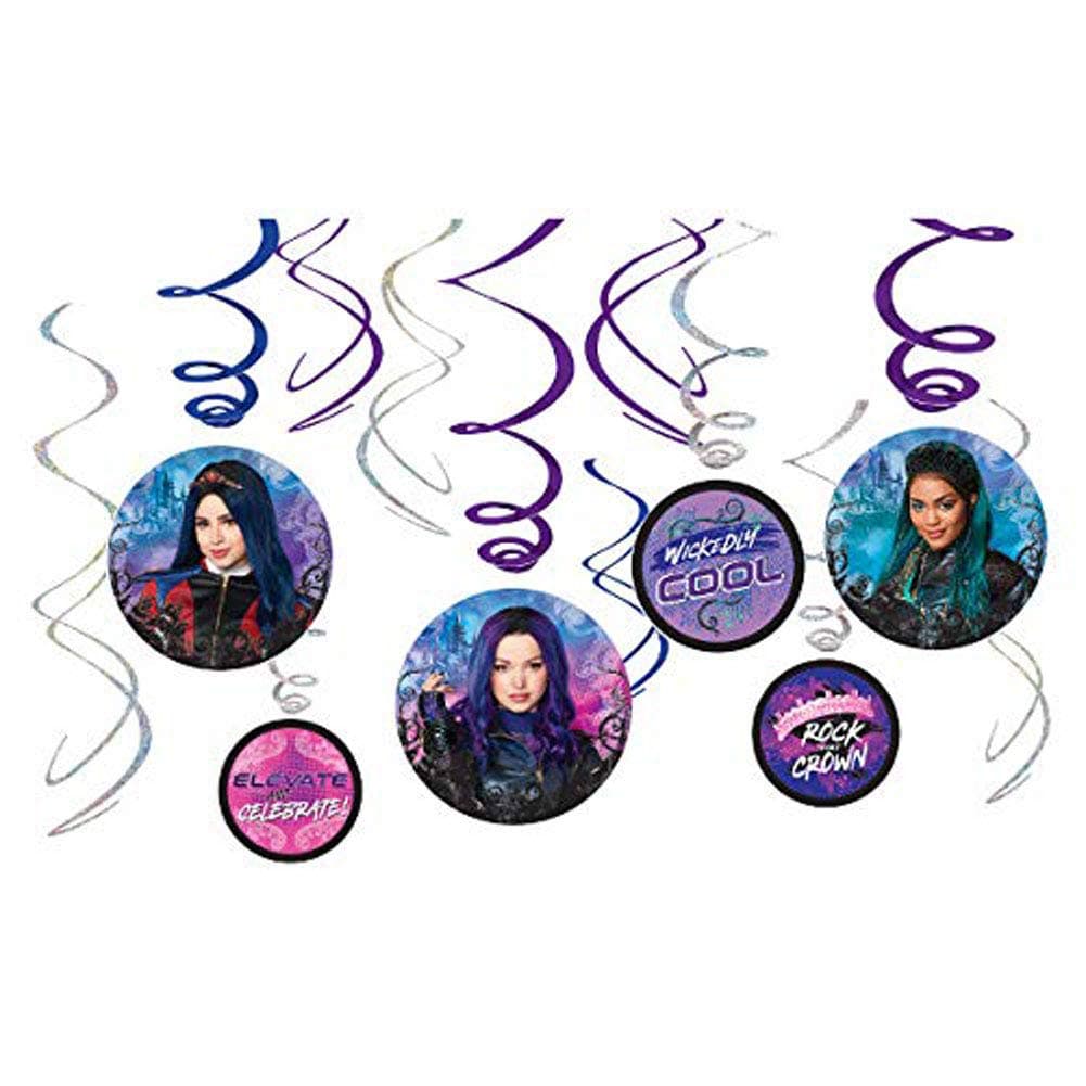 Descendants 3 Hanging Swirl Decorations- 12 pcs, Multi