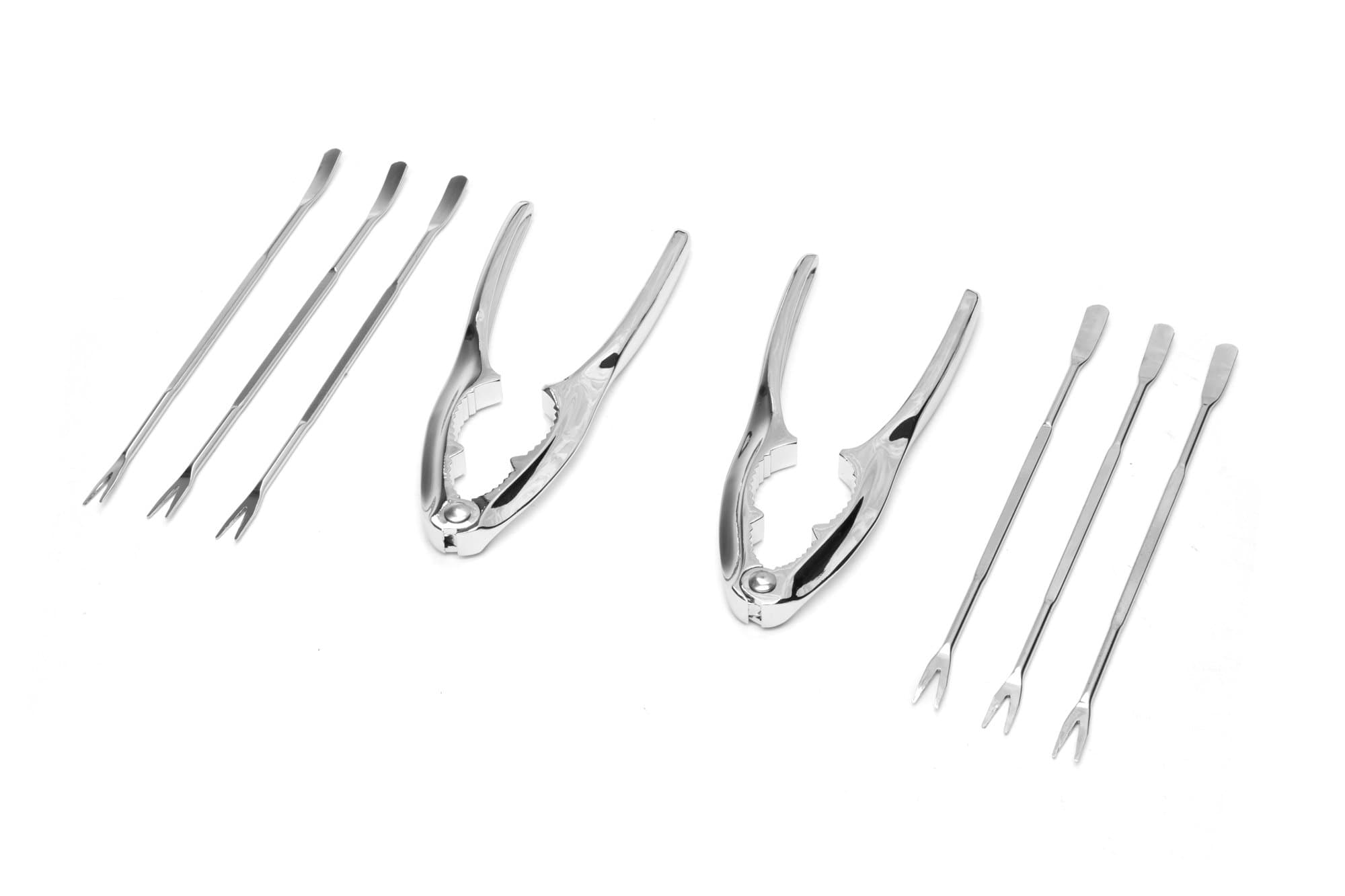 Nantucket Seafood Tools Seafood, 6 Picks and 2 Cracker, Silver