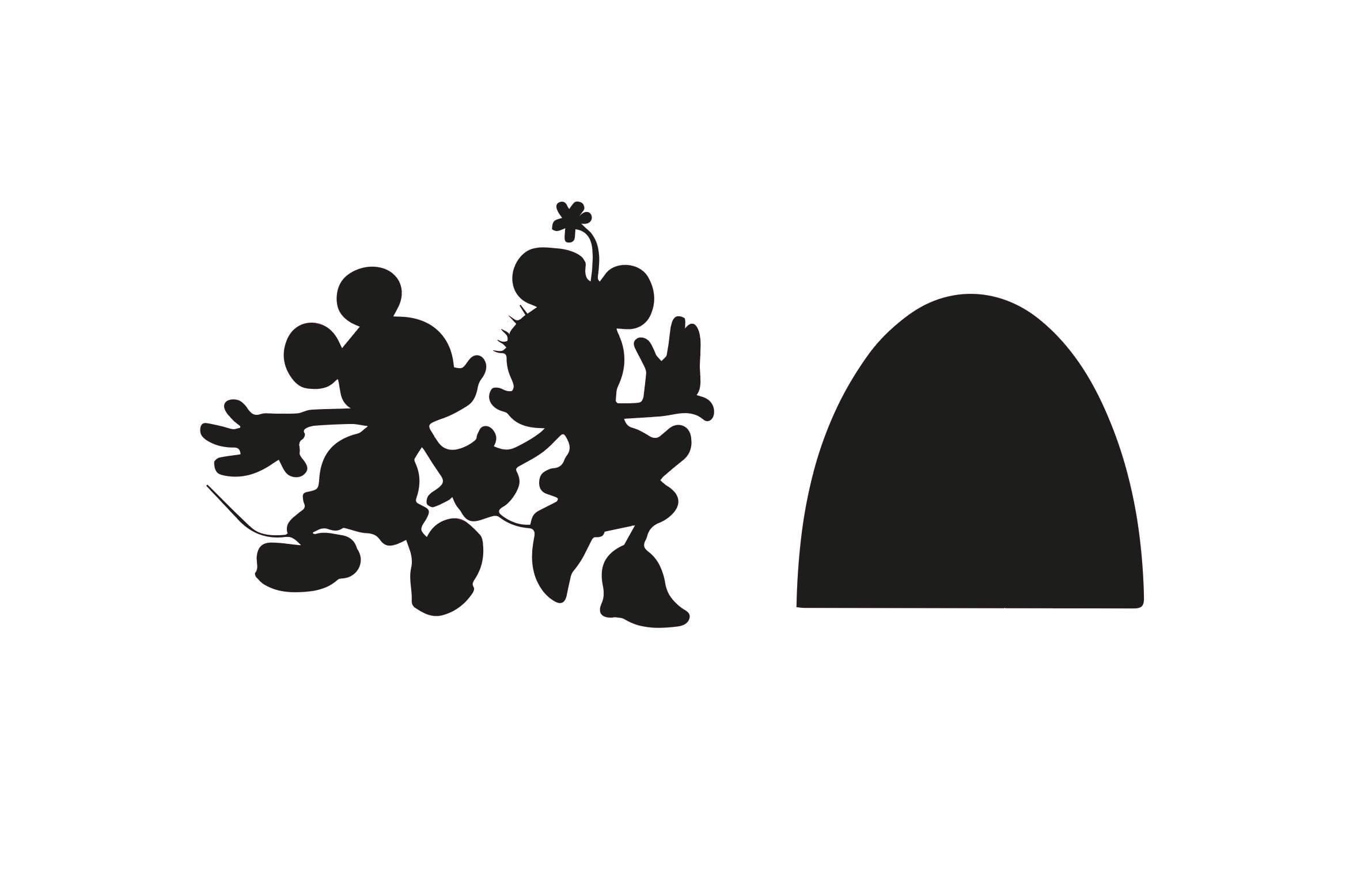 Mickey and Minnie Mouse Dancing - Wall Art Decor Accessories - Printed on white media - Skirting Board Decal Designs