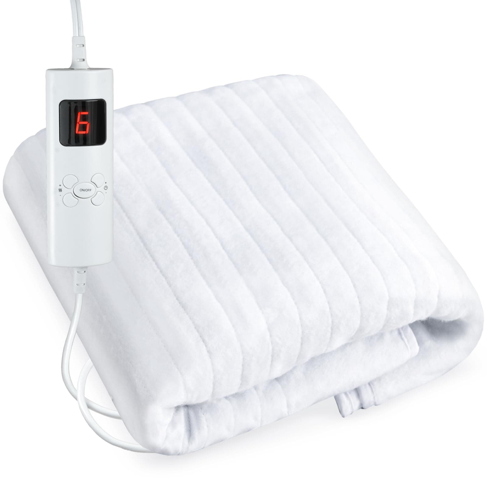 Massage Table Pads Warmer Six Heat Settings Electric Heating Pad (72.8" x 30"), Digital Heat Control Pad, Heated Mattress Pad w/Overheat Protection for Massage Bed & Spa,White Bed Warmer¡